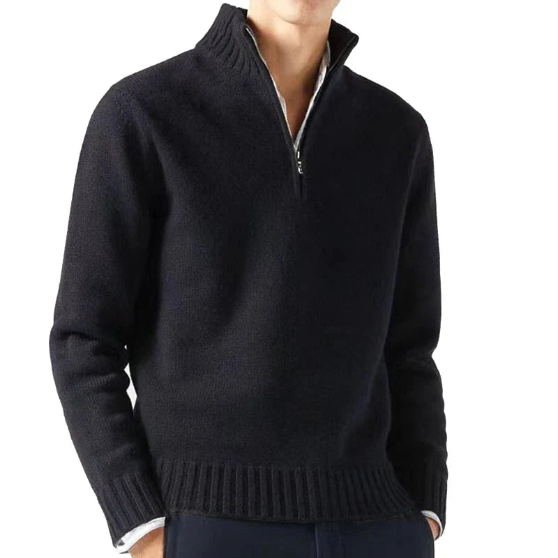 Maglione dolcevita in maglia da uomo con mezza cerniera Leo Gatti