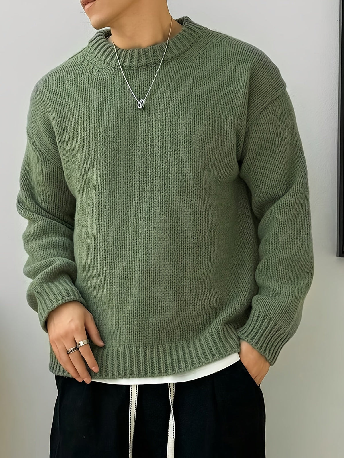 Maglione girocollo oversize in maglia con texture