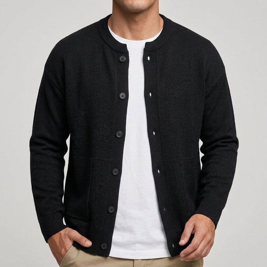 Strikket cardigan med knapper foran