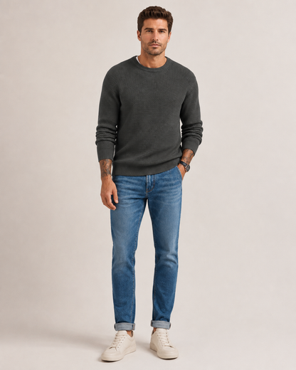 Structured Knit Long Sleeve Pullover