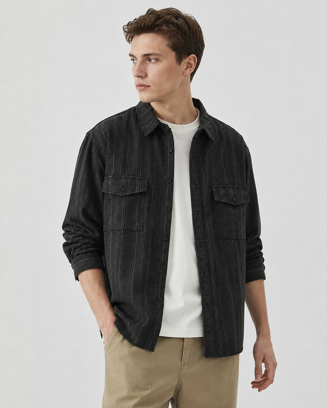 Sobrecamisa texturizada con botones