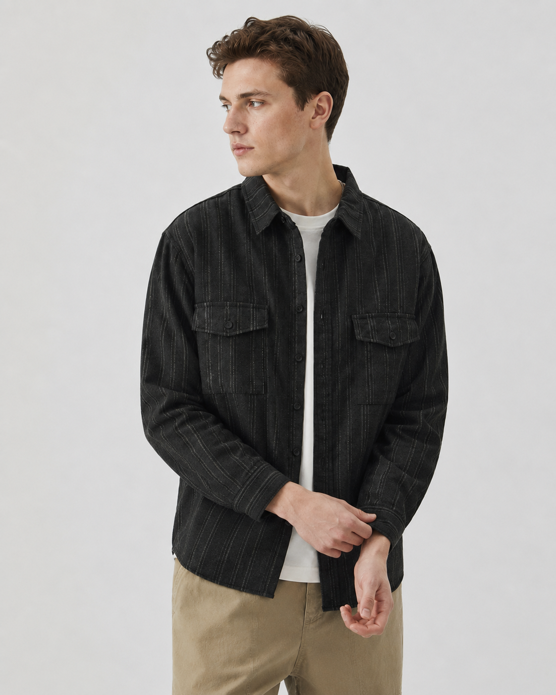 Sobrecamisa texturizada con botones