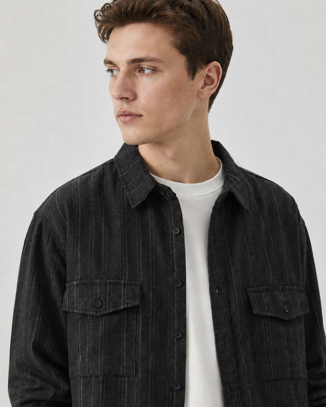 Sobrecamisa texturizada con botones