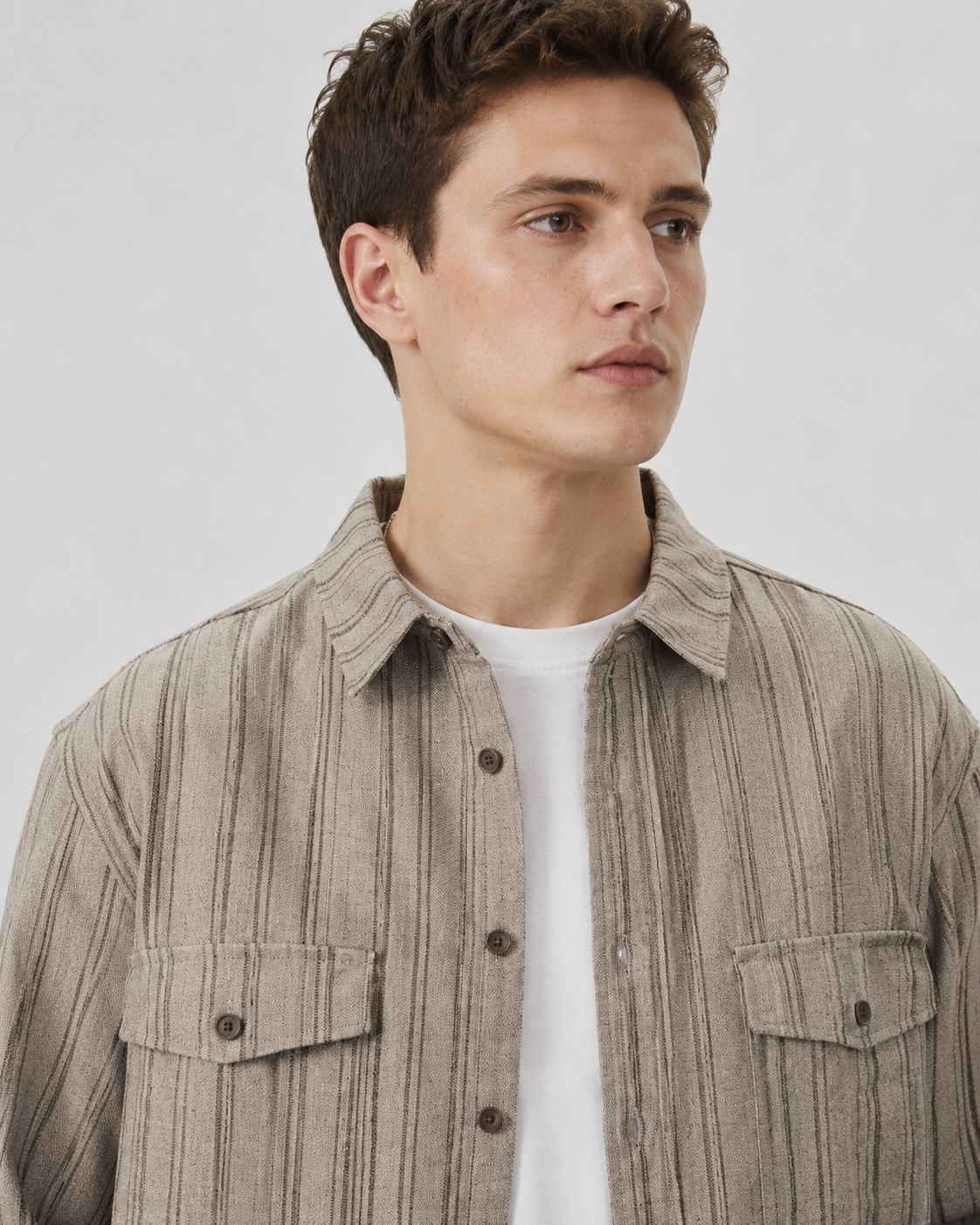 Sobrecamisa texturizada con botones
