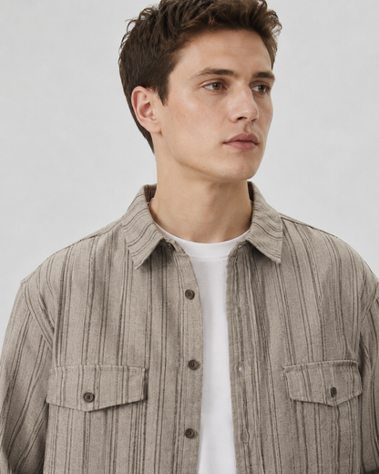 Sobrecamisa texturizada con botones
