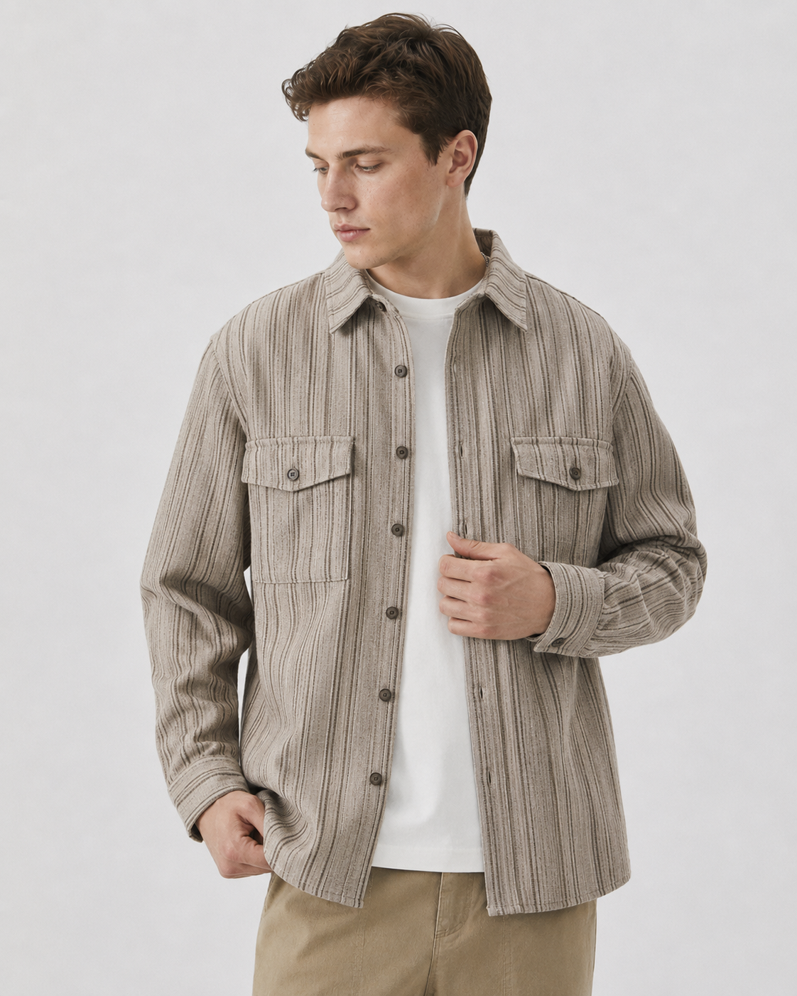 Sobrecamisa texturizada con botones