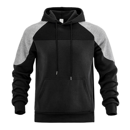Hoodie til mænd med tekstureret kontrastpanel