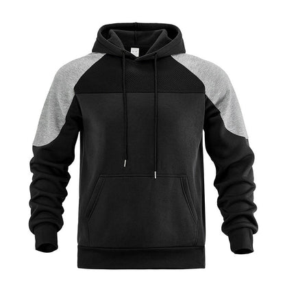 Hoodie til mænd med tekstureret kontrastpanel
