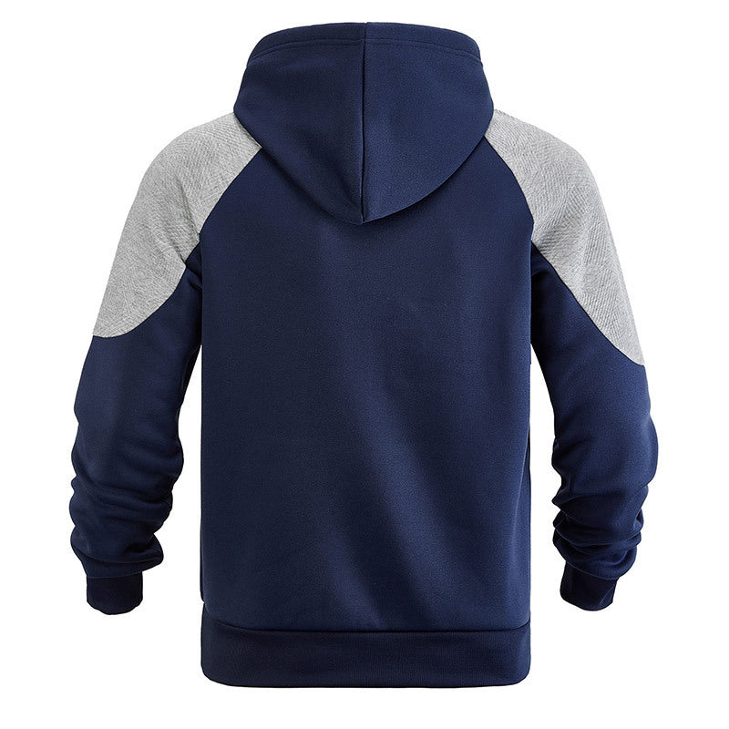 Hoodie til mænd med tekstureret kontrastpanel