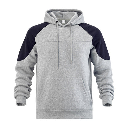 Hoodie til mænd med tekstureret kontrastpanel
