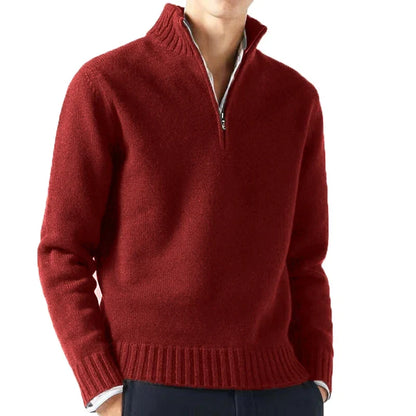 Maglione dolcevita in maglia da uomo con mezza cerniera Leo Gatti
