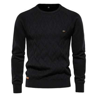 Dario Pini Men’s Argyle Knit O-Neck Sweater