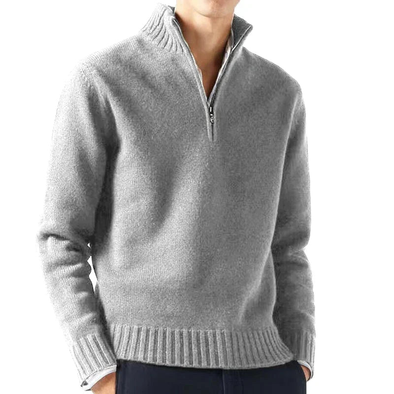 Maglione dolcevita in maglia da uomo con mezza cerniera Leo Gatti