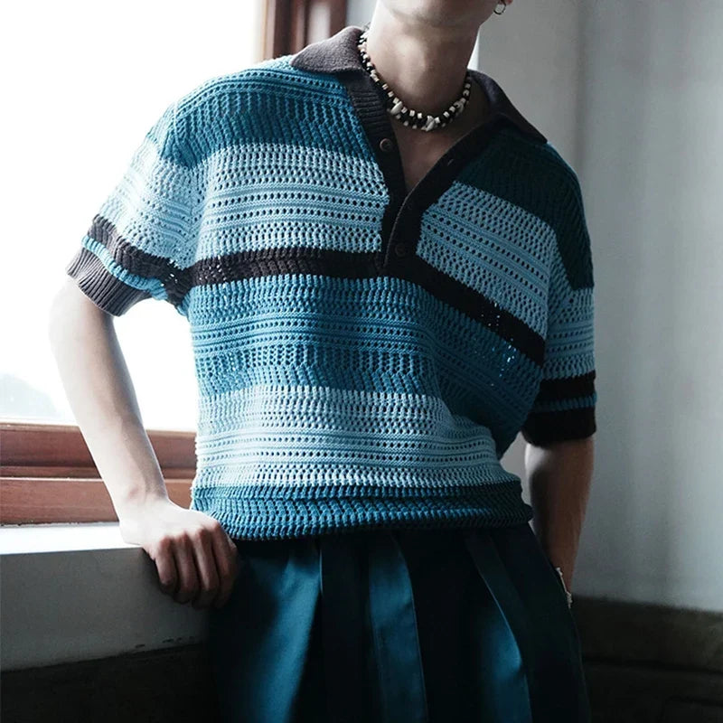 Roger de la Knitted Polo Shirt
