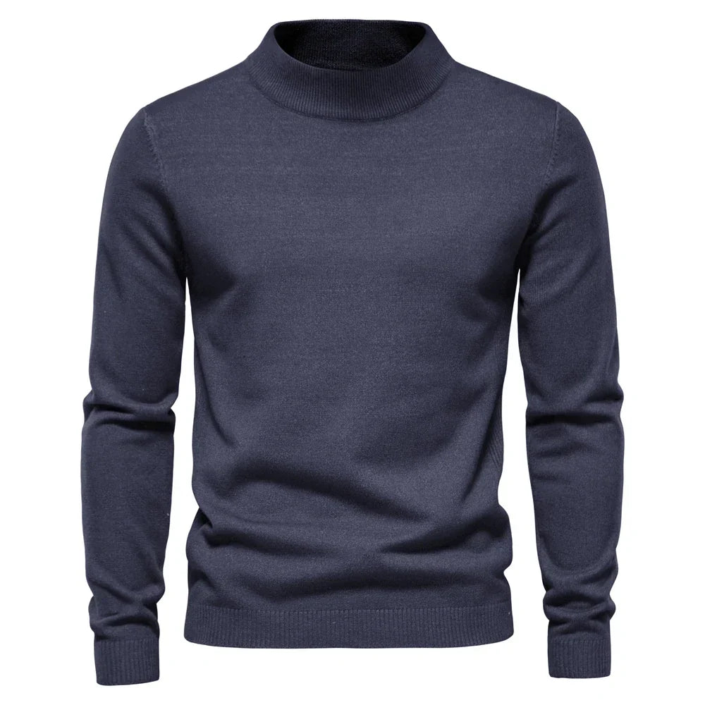 Pánský pletený rolák Alessio Moro slim fit, teplý zimní pulovr