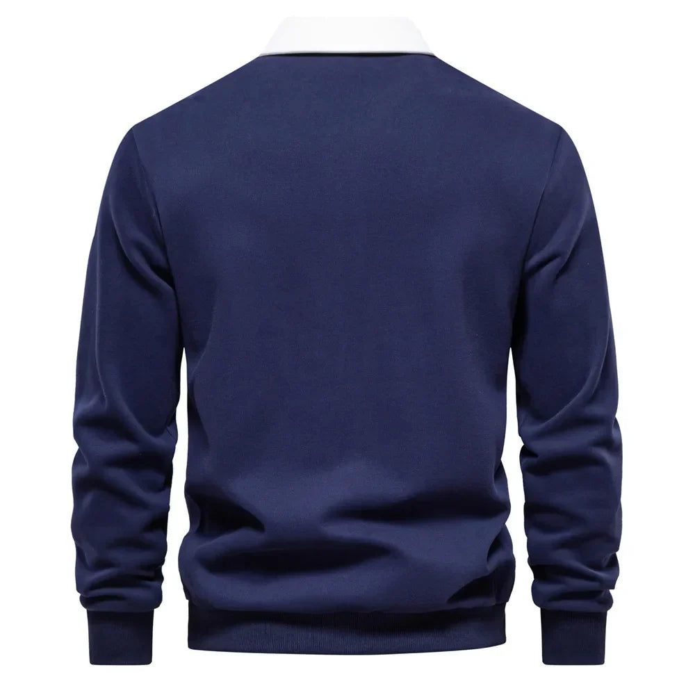 Matteo Sala Men Polo Collar Sweater Long Sleeve