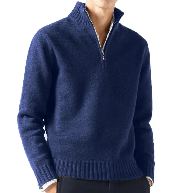 Maglione dolcevita in maglia da uomo con mezza cerniera Leo Gatti