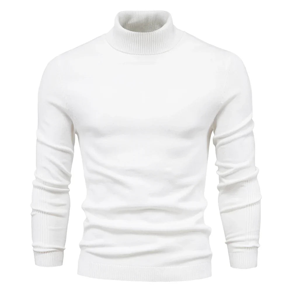 Pánský pletený rolák Alessio Moro slim fit, teplý zimní pulovr