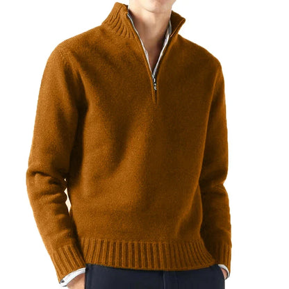 Maglione dolcevita in maglia da uomo con mezza cerniera Leo Gatti