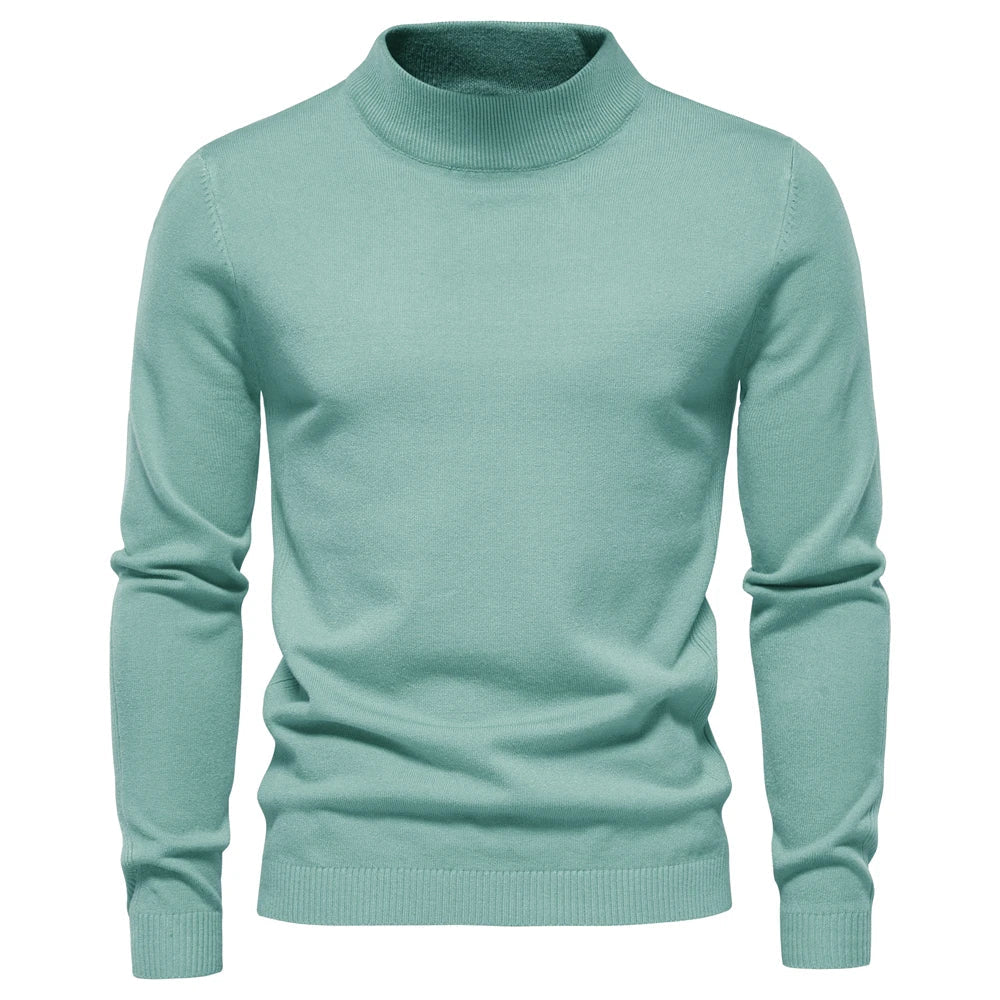 Pánský pletený rolák Alessio Moro slim fit, teplý zimní pulovr