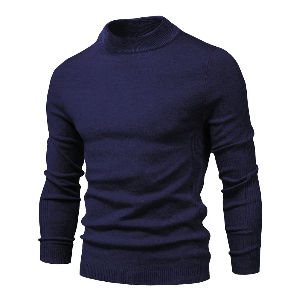 Pánský pletený rolák Alessio Moro slim fit, teplý zimní pulovr