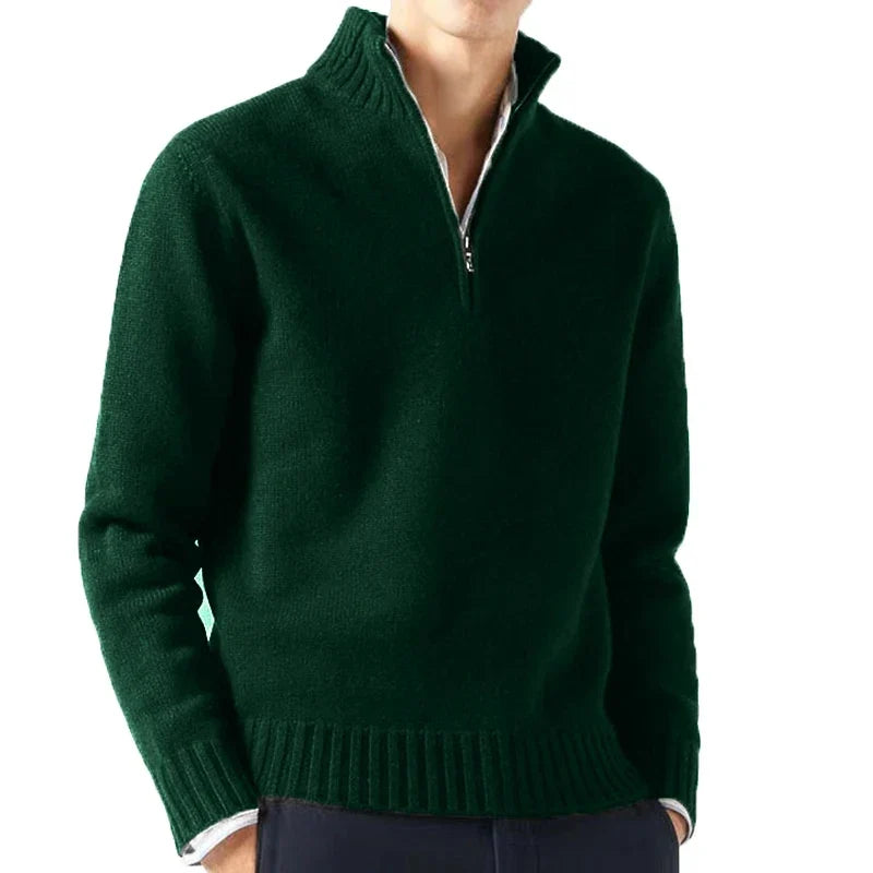 Maglione dolcevita in maglia da uomo con mezza cerniera Leo Gatti