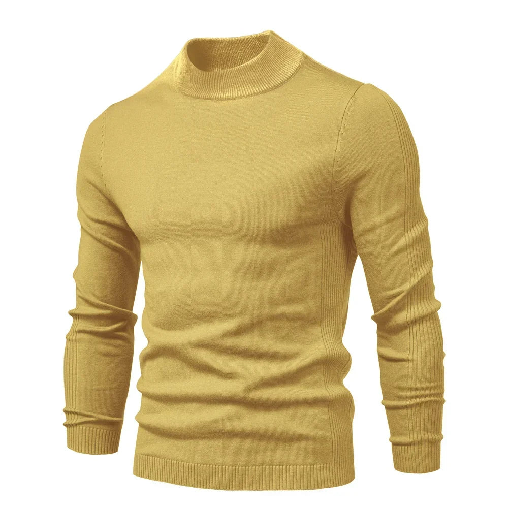 Pánský pletený rolák Alessio Moro slim fit, teplý zimní pulovr