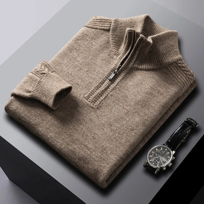 Filippo Lippi Kaschmirpullover mit Reißverschlusskragen