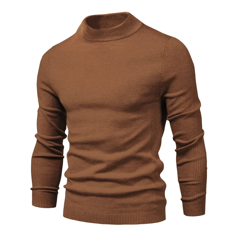 Pánský pletený rolák Alessio Moro slim fit, teplý zimní pulovr