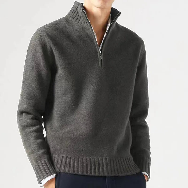 Maglione dolcevita in maglia da uomo con mezza cerniera Leo Gatti