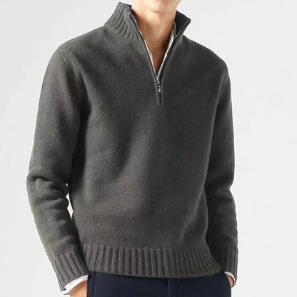Maglione dolcevita in maglia da uomo con mezza cerniera Leo Gatti