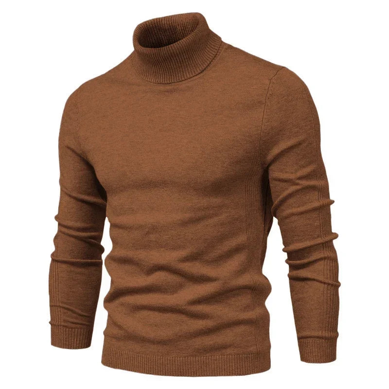 Pánský pletený rolák Alessio Moro slim fit, teplý zimní pulovr