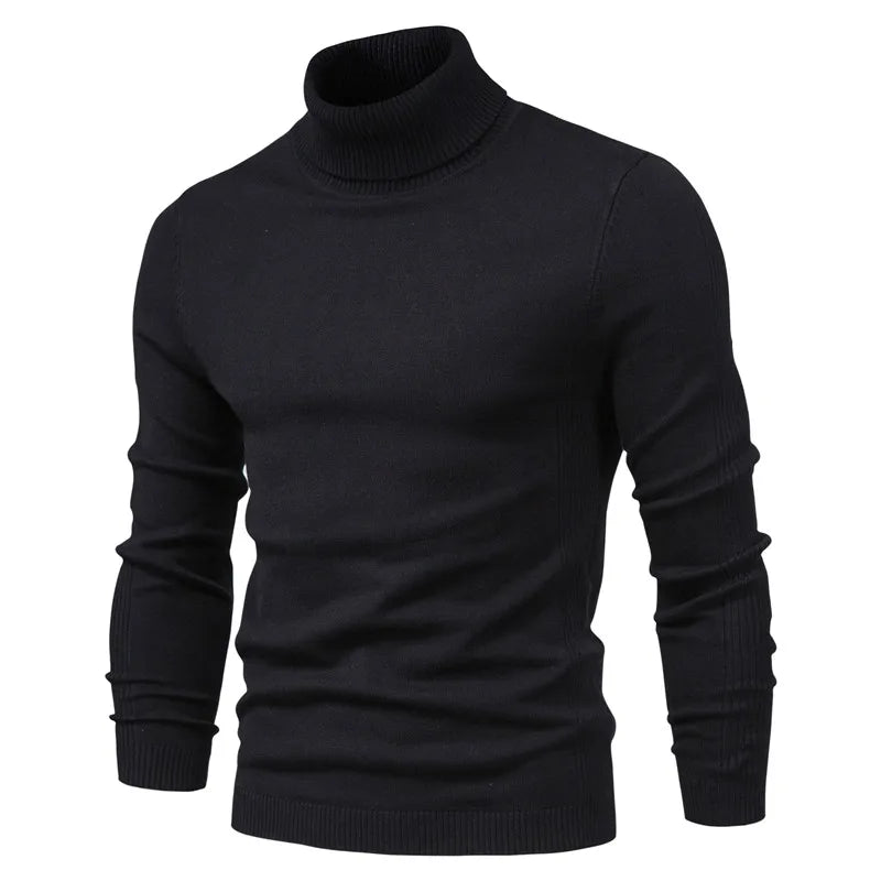 Pánský pletený rolák Alessio Moro slim fit, teplý zimní pulovr