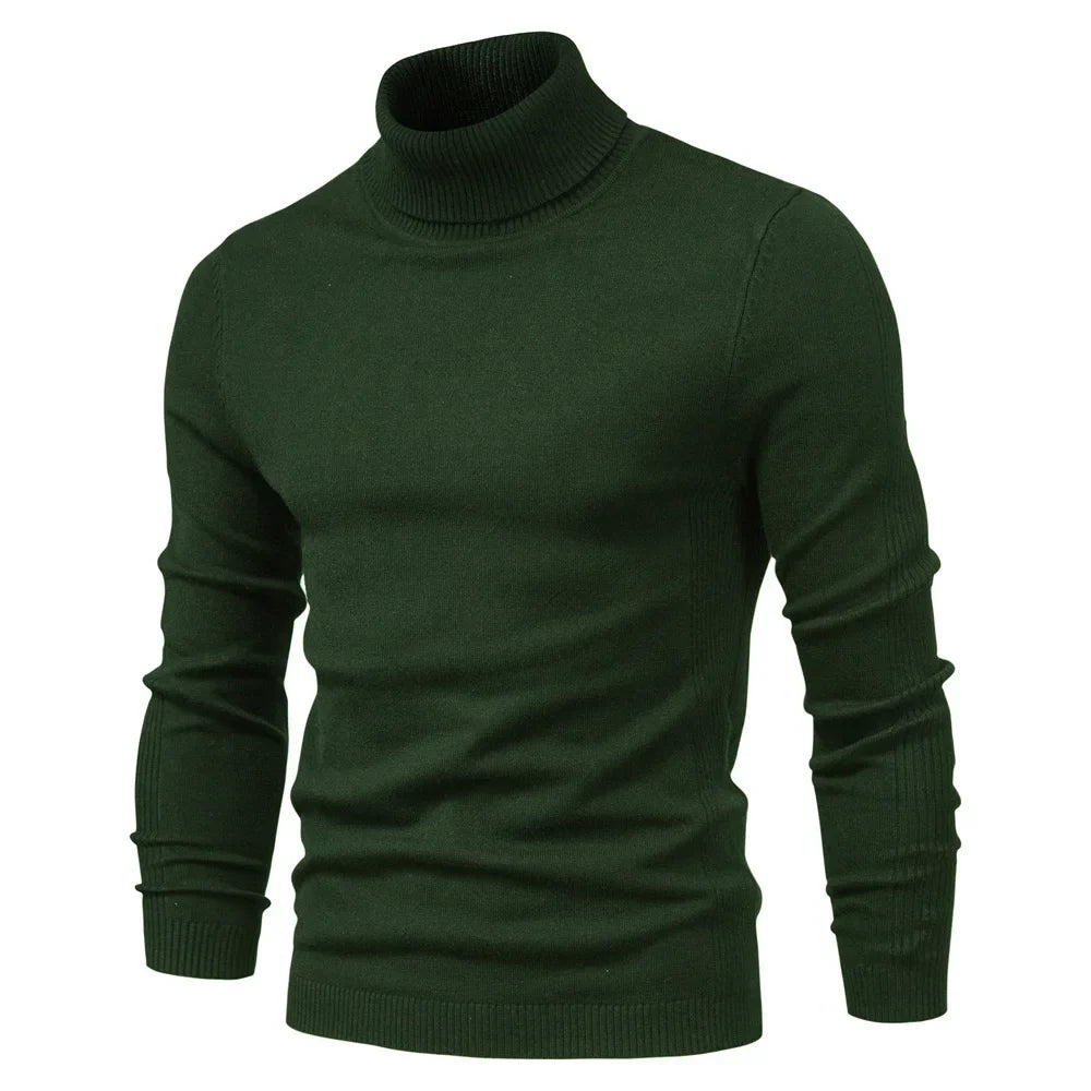 Pánský pletený rolák Alessio Moro slim fit, teplý zimní pulovr