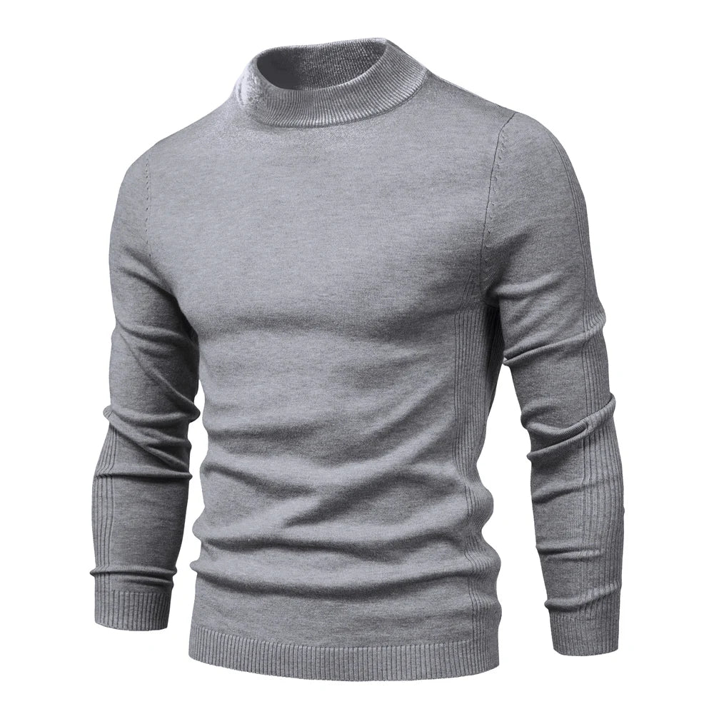 Pánský pletený rolák Alessio Moro slim fit, teplý zimní pulovr