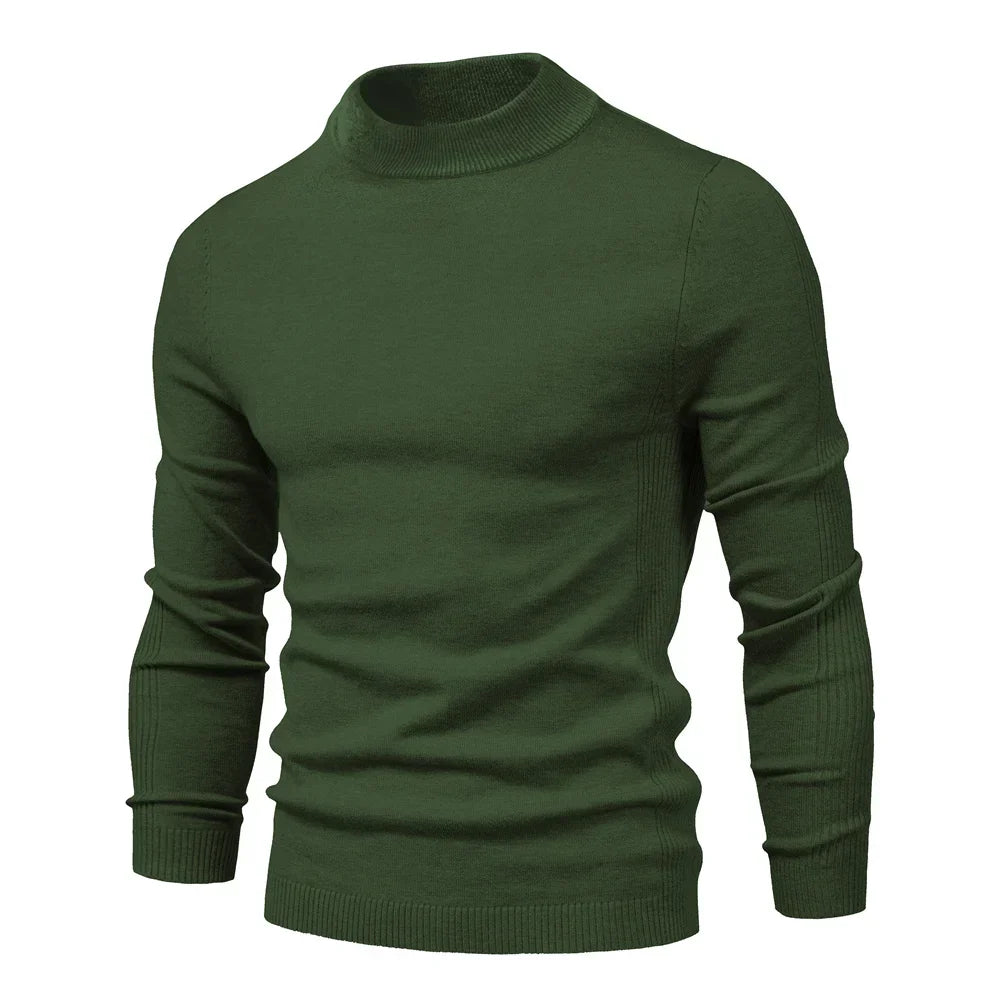 Pánský pletený rolák Alessio Moro slim fit, teplý zimní pulovr