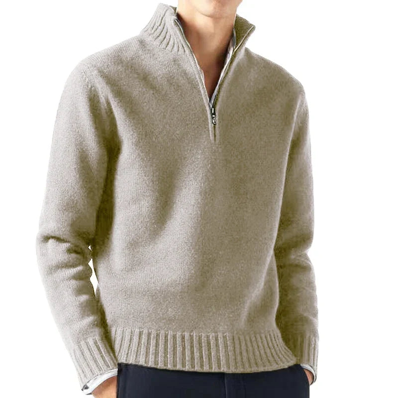 Maglione dolcevita in maglia da uomo con mezza cerniera Leo Gatti