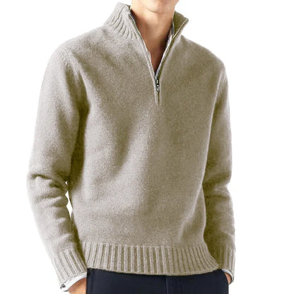 Maglione dolcevita in maglia da uomo con mezza cerniera Leo Gatti
