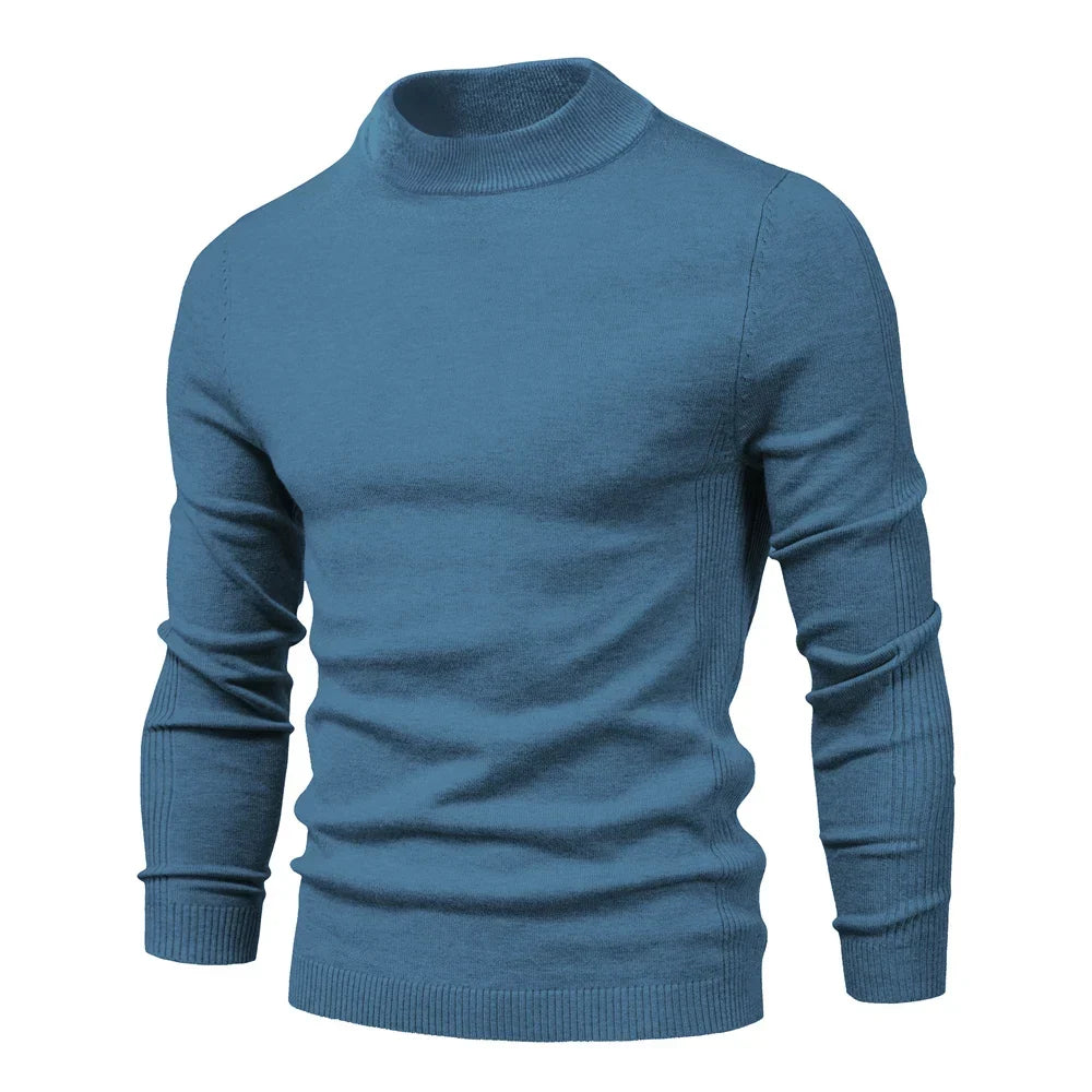 Pánský pletený rolák Alessio Moro slim fit, teplý zimní pulovr