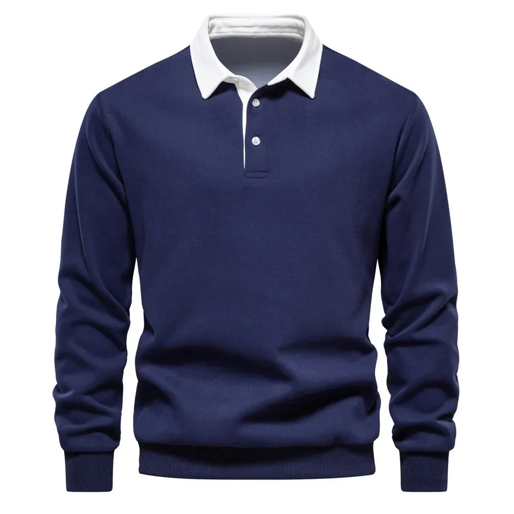 Matteo Sala Men Polo Collar Sweater Long Sleeve