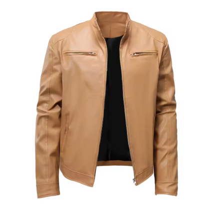 Tyylikäs slim fit -miesten nahkatakki