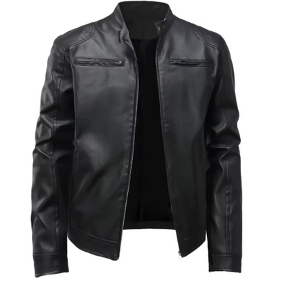 Tyylikäs slim fit -miesten nahkatakki