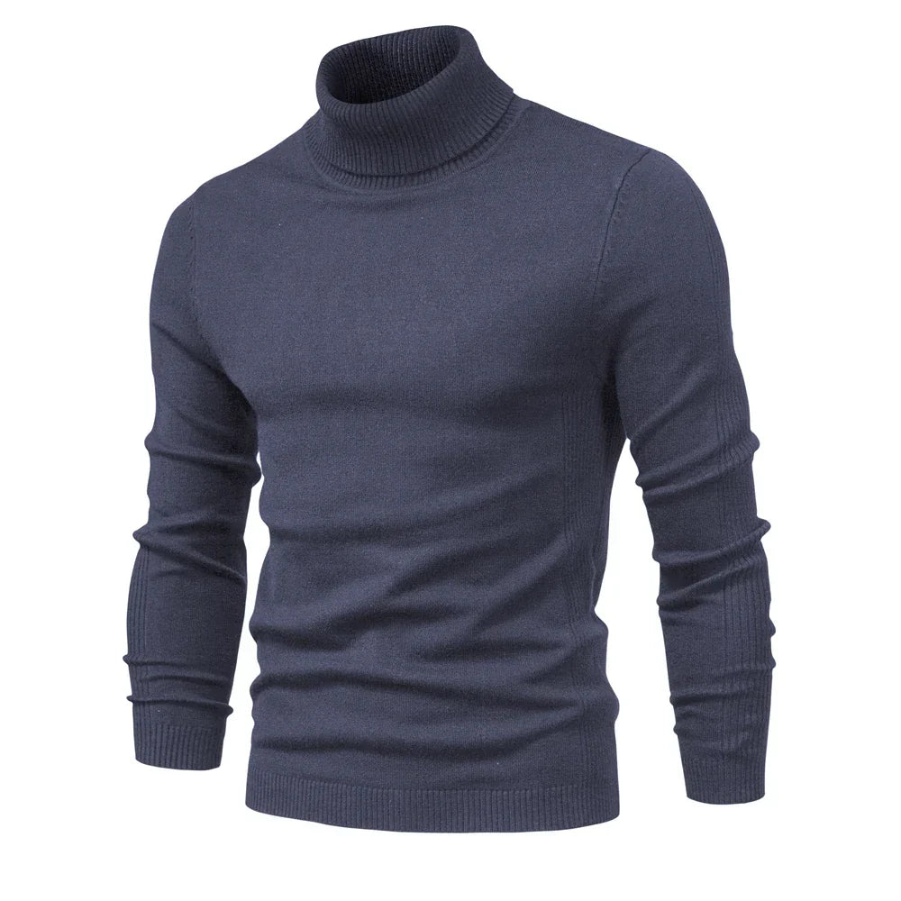 Pánský pletený rolák Alessio Moro slim fit, teplý zimní pulovr