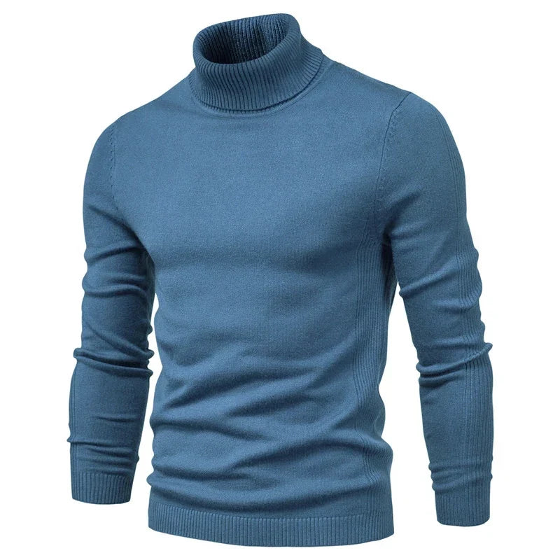 Pánský pletený rolák Alessio Moro slim fit, teplý zimní pulovr