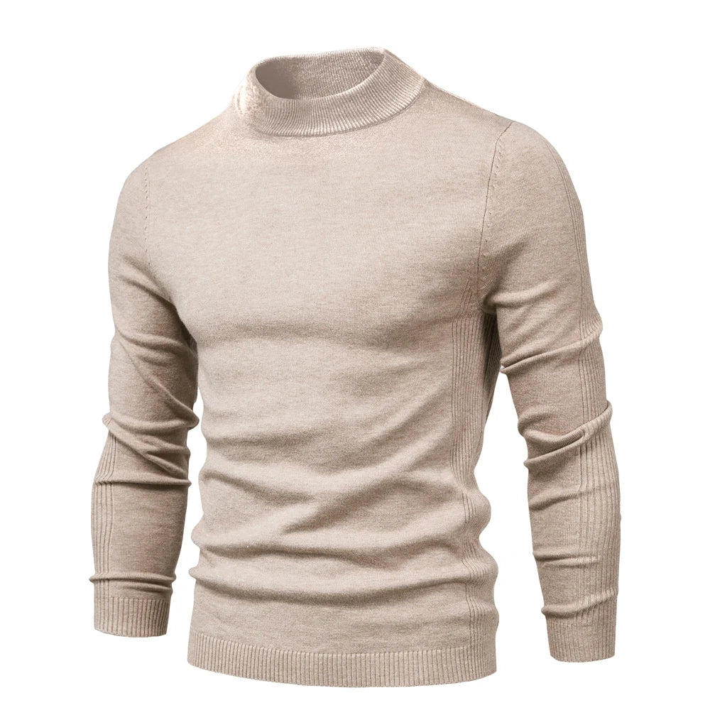 Pánský pletený rolák Alessio Moro slim fit, teplý zimní pulovr