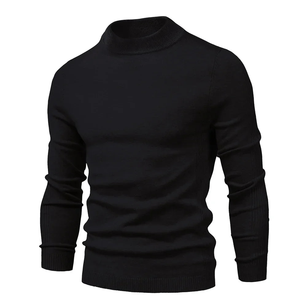 Pánský pletený rolák Alessio Moro slim fit, teplý zimní pulovr