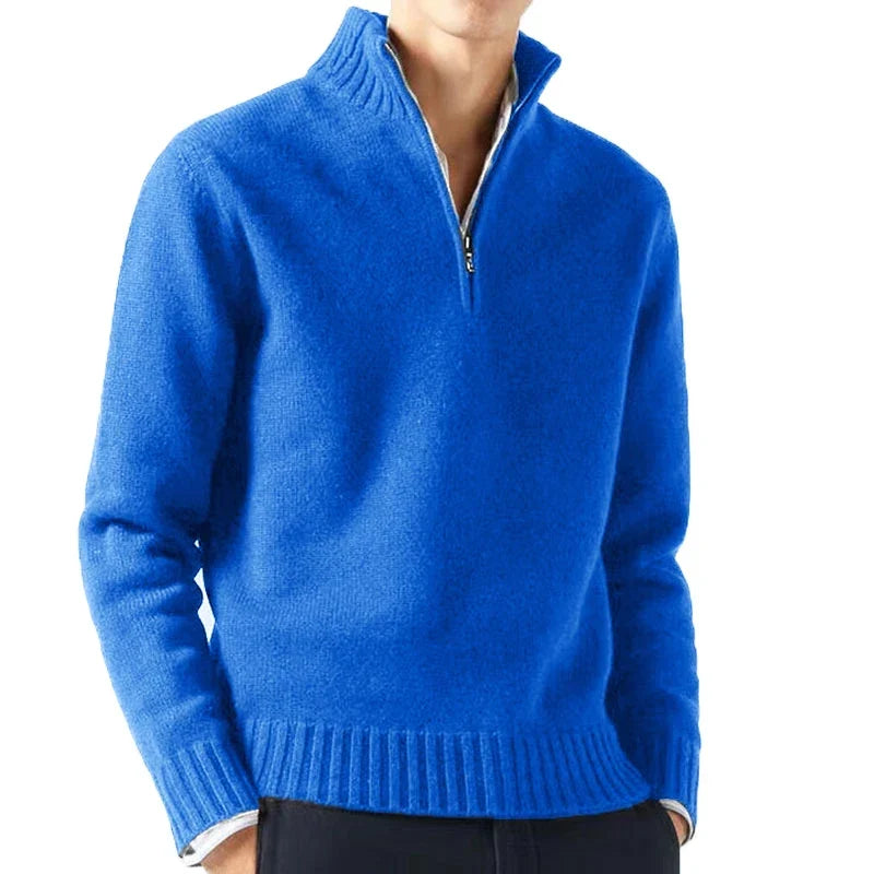 Maglione dolcevita in maglia da uomo con mezza cerniera Leo Gatti