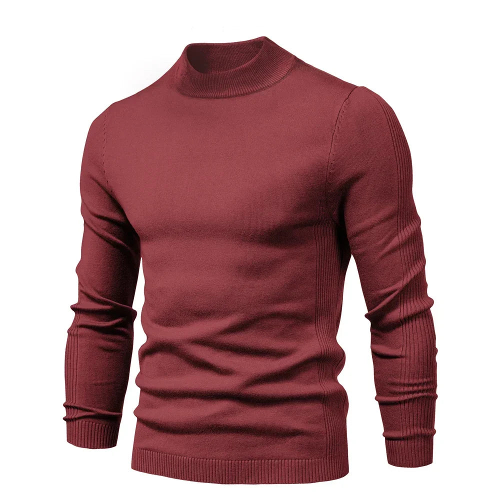 Pánský pletený rolák Alessio Moro slim fit, teplý zimní pulovr