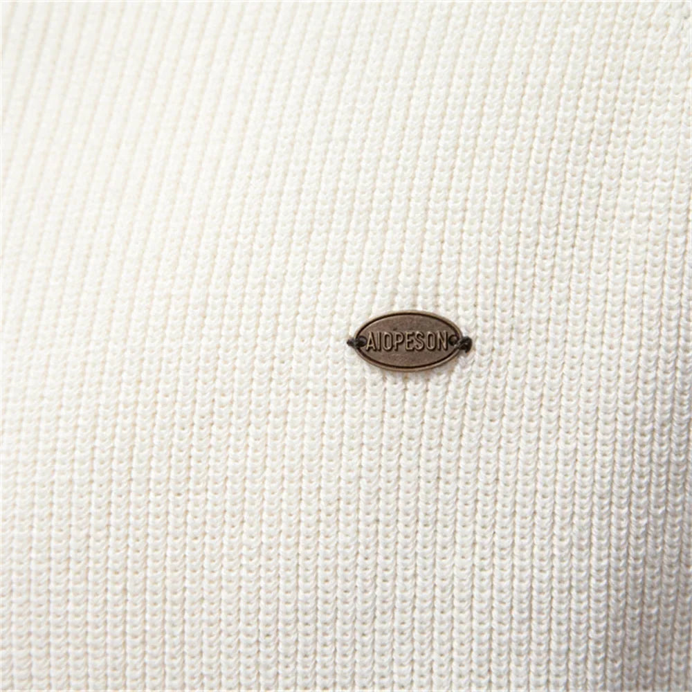Men's Cotton Mock Neck Pullover Sweater Quarter Zip