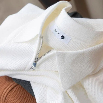 Hampton -  Waffle Half-Zip Polo